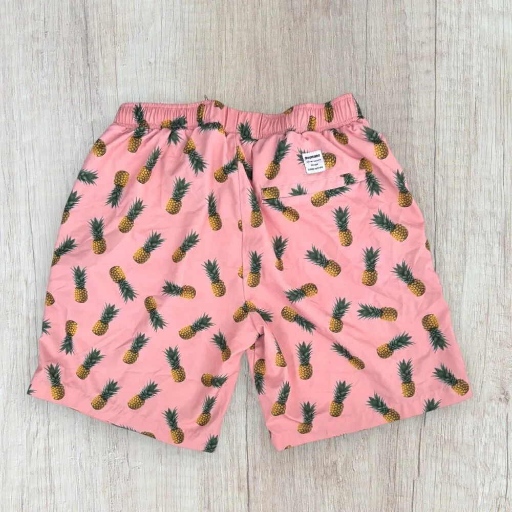 Mossman Australia Swim Trunks Pink Pineapple Print Mens XL Tropical Swimsuit